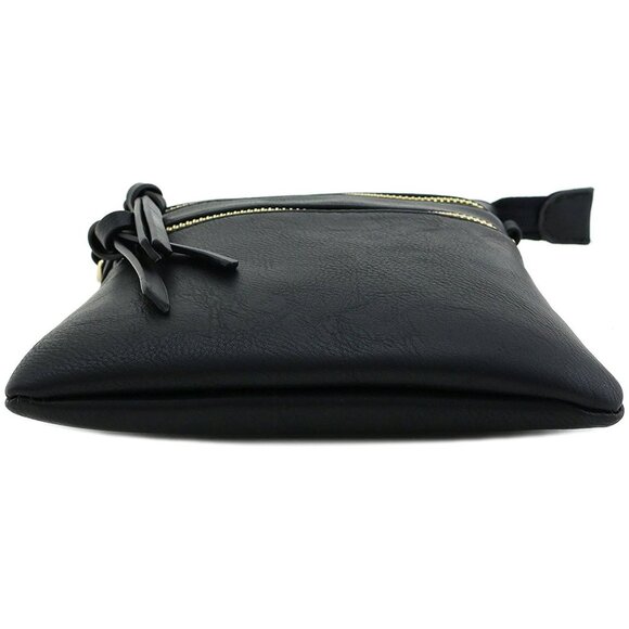 Small Lightweight Shoulder Bag for Women, Mini Multi Zipper Pocket Black - Picture 4 of 7